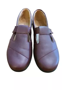 Hotter Womens US 9- UK 7 Extra Wide EEE Shoes Brown Burgundy Mary Jane Sunset - Picture 1 of 11