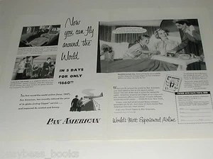 1951 PAN AM World Airways 2-page advertisement, PA Clipper, fly round the world - Picture 1 of 3