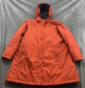 LL BEAN Women’s Winter Coat Parka Fleece Lined 3X Reg Orange Pockets Hood 271141 - Picture 1 of 10