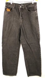 8THWNDR WASHED BLACK SK8R JEANS HIP HOP EMBROIDERED POCKETS BAGGY GRUNGE SIZE 32 - Picture 1 of 8