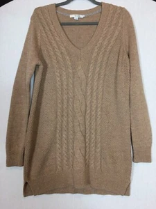 BODEN Jumper Tessa Camel Brown Longline Cable Sweater 80% Wool Pit To Pit 21” L - Picture 1 of 10