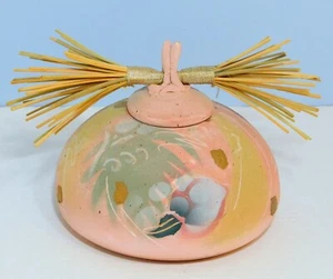 Beautiful Laura Ross Pottery Covered Bowl Pot w/ Bamboo - Picture 1 of 8