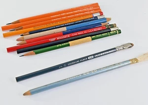 Vintage HTF Drawing Drafting Pencil Lot Ebhard Faber Dixon General Wood Clinched - Picture 1 of 9