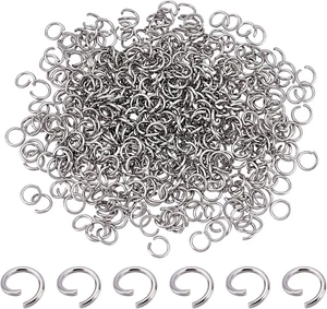304 Stainless Steel Jump Rings 480Pcs Open Jump Rings 5Mm O Rings Double Loops J - Picture 1 of 12