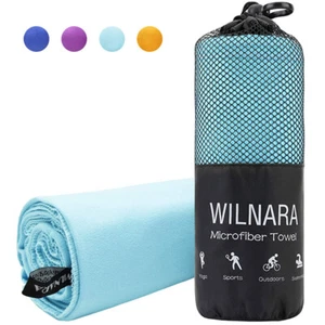 Sports Towel Microfiber Swim Travel Camping Beach Sports Bath Gym Quick Drying - Picture 1 of 20