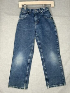 Wrangler Boys Blue Denim Jeans Size 10 Slim Adjustable Snap Front Zipper Fly - Picture 1 of 9