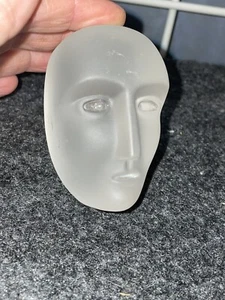 3" Kosta Boda Frosted ART GLASS BRAINS HEAD SCULPTURE Bertil Vallien - Picture 1 of 3