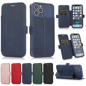 PU Leather Flip/ Cards Holder Case Cover for iPhone 13 12 11/Max/ Pro/ X/XS - Picture 1 of 37