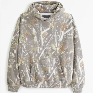 Abercrombie & Fitch Essential Popover Oversized Hoodie Grau Camouflage Small S NEU Neu mit Etikett - Bild 1 von 5