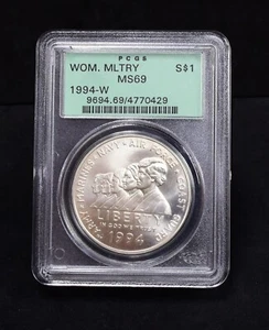 1994-W Women Military Commemorative Silver Dollar - PCGS MS69 (#55784-L) - Picture 1 of 8