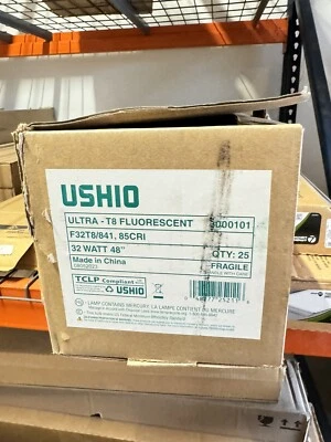(25-Pack) Ushio F32T8/841 Fluorescent 32-Watt 4ft Lamp Light Bulb 32W Cool White - Image 1 of 2