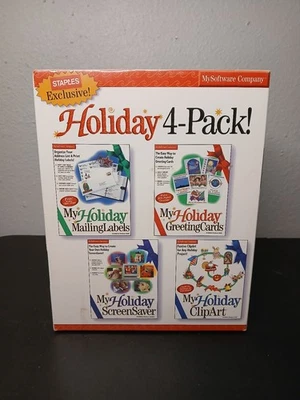 Vintage Windows 98 Christmas Software My Software Company Holiday Greeting Cards - Image 1 of 4