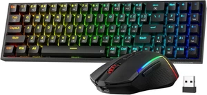 Redragon S136 Gaming Keyboard & Mouse Combo, 75% K628 Tri-Mode Wireless RGB Mech - Afbeelding 1 van 12