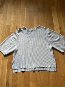 Tom TAILOR Damenpulli, Gr. M, Hellblau/Weiss, 3/4 Arm - Bild 1 von 6