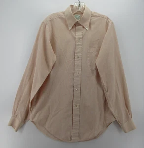 VINTAGE Brooks Brothers Shirt 15 1/2 Peach 6 Button OCBD 60s Brookscloth Ivy USA - Picture 1 of 9