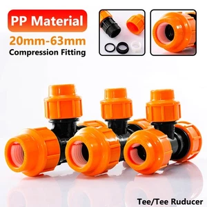 MDPE Compression Fitting Plain Tee/Reducer Water Pipe Connector Coupling 20-63mm - Picture 1 of 9