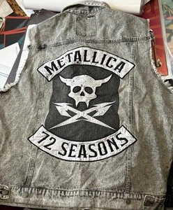 2025 Metallica 72 Seasons 2XL XXL Denim Battle Vest North America Tour Concert - Picture 1 of 3