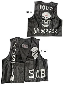 Stone Cold Steve Austin SOB 3:16 Skull Vest Black - Picture 1 of 4