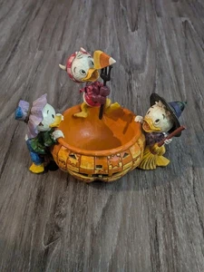 Jim Shore Disney Playing Tricks Sharing Treats Halloween Bowl Huey Dewey *Broken - Picture 1 of 18