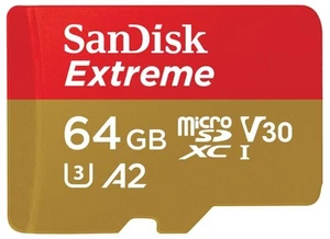 SANDISK MicroSDXC Extreme UHS-I U3 V30 64GB, 160MB/s 60MB/s - Picture 1 of 3