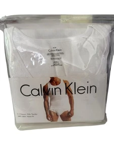 Calvin Klein 3 Cassic Rib Tanks classic Fit Size Medium New in Package - Picture 1 of 6