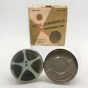 Vintage 7 inch Goldberg Brothers 16mm Metal Film Reel in Canister New Old Stock - Picture 1 of 7