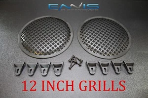 PAR DE ALTAVOCES DE ACERO 12 PULGADAS CUBIERTA DE MALLA SUBWOOFER PARRILLA CON CLIPS TORNILLOS - Imagen 1 de 1