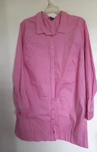 Roamans Damen Shirt Minikleid 22 W Rosa Knopfleiste Langarm Einfarbig - Bild 1 von 3