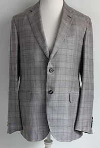 Men Brioni Sport Coat US 40R Linen Silk Wool Blazer Jacket Made in Italy Plaid - Picture 1 of 18