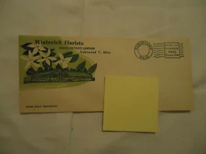 Winterich Florists LAKEWOOD 7 OHIO envelope - Picture 1 of 1