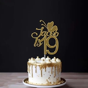 Personalised Cake Topper with Name & Age Custom Butterfly Acrylic Party Decor - Picture 1 of 11