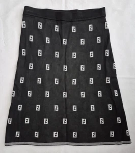 FENDI - Black Knit Skirt - White Zucchino - Size 4 - Made in Italy - Picture 1 of 14
