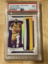 2021 National Treasures Timeline Materials Prime Lebron James (Game Used) PSA 9