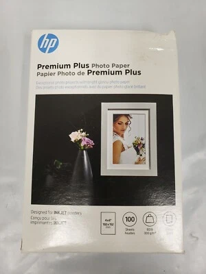 New HP Premium Plus 4" x 6" Glossy Inkjet Photo Paper 100 Sheets CR668A - Image 1 of 3
