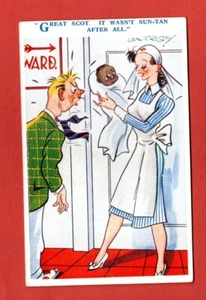 1950's HUMOURESQUE postcard FAMILY humor NURSE new colored baby father tie 436 - Bild 1 von 2