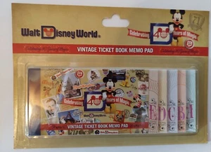 Walt Disney World Magic Kingdom 40th Anniversary VTG Ticket Book Memo Pad L1 - Picture 1 of 2