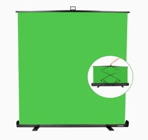 Extra Large Green Screen Backdrop 74"W x 77"H Portable Collapsible Aluminum Poly - Picture 1 of 13