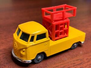 Vintage 1960s Husky Volkswagen Pick Up Scaffold Scissor Lift Truck  Yellow Toy