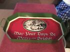 "May your Days be Merry and Brite" Metal Tray w/ Folding Handles 