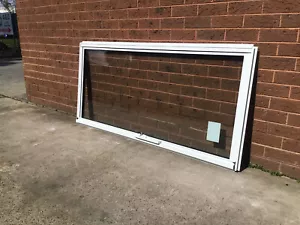 860h x 1450w NEW Aluminum Awning window Textura® White Clear Float DOUBLE GLAZED - Picture 1 of 6