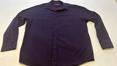 Johnston Murphy Purple Red Dot Long Sleeve Button Down Dress Shirt Size XXL 2XL - Image 1 of 4