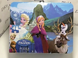 Disney Frozen Elsa, Anna & Olaf Puzzle in Tin Lunch Box with Handle (48-Piece) - Picture 1 of 10