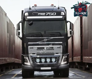For VOLVO FH16 CHROME BULL BAR GRILL BAR SPOTLIGHT BAR LIGHT BAR NUDGE 2013-2019 - Picture 1 of 12