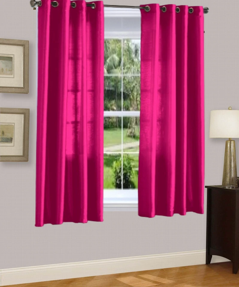 VERSÁTIL JUEGO DE 2 PIEZAS PANEL SÓLIDO CORTINA DE VENTANA SIN FORRO CORTINA SEMI TRANSPARENTE NANCY NUEVO Foto 1 de 1