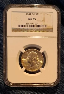 1944-D Washington Silver Quarter MS65 NGC - Picture 1 of 2