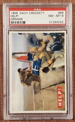 1956 Orange Davy Crockett #69 Help! Vintage Original Collector Card PSA 8 NM/MT - Image 1 of 2