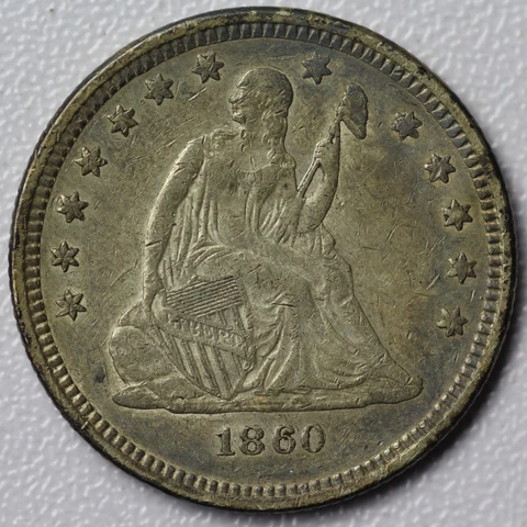 1860-O 25c Seated Liberty Quarter - XF Cover