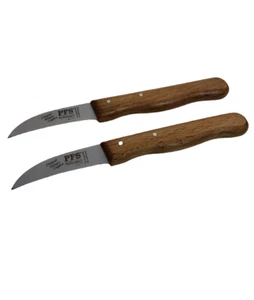 Solingen Küchenmesser Schälmesser Obstmesser Gemüsemesser Gebogen Buche Rostfrei - Bild 1 von 1