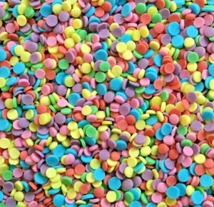 BRIGHT CONFETTI FUNFETTI, 3mm Edible Sugar Cupcake Sprinkles Cake Decoration - Picture 1 of 2