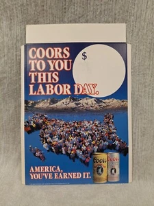 Coors Bier "To You This Labor Day" 1984 Werbeschild Pappaufsteller - Bild 1 von 4